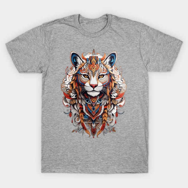 Tribal Mountain Lion Two T-Shirt by ginkelmier@gmail.com